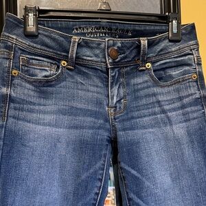 American Eagle Outfitters Women's Dark Blue Skinny Kick Jeans